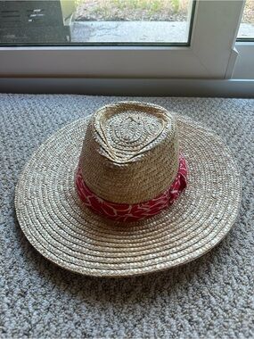 Brixton Straw Sun Hat with Red Band